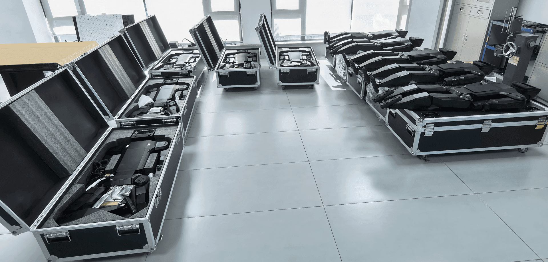 K-Bot production units packed in shipping cases